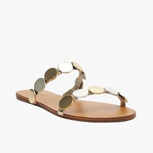 Schultz Gold and Silver Disc Sandals